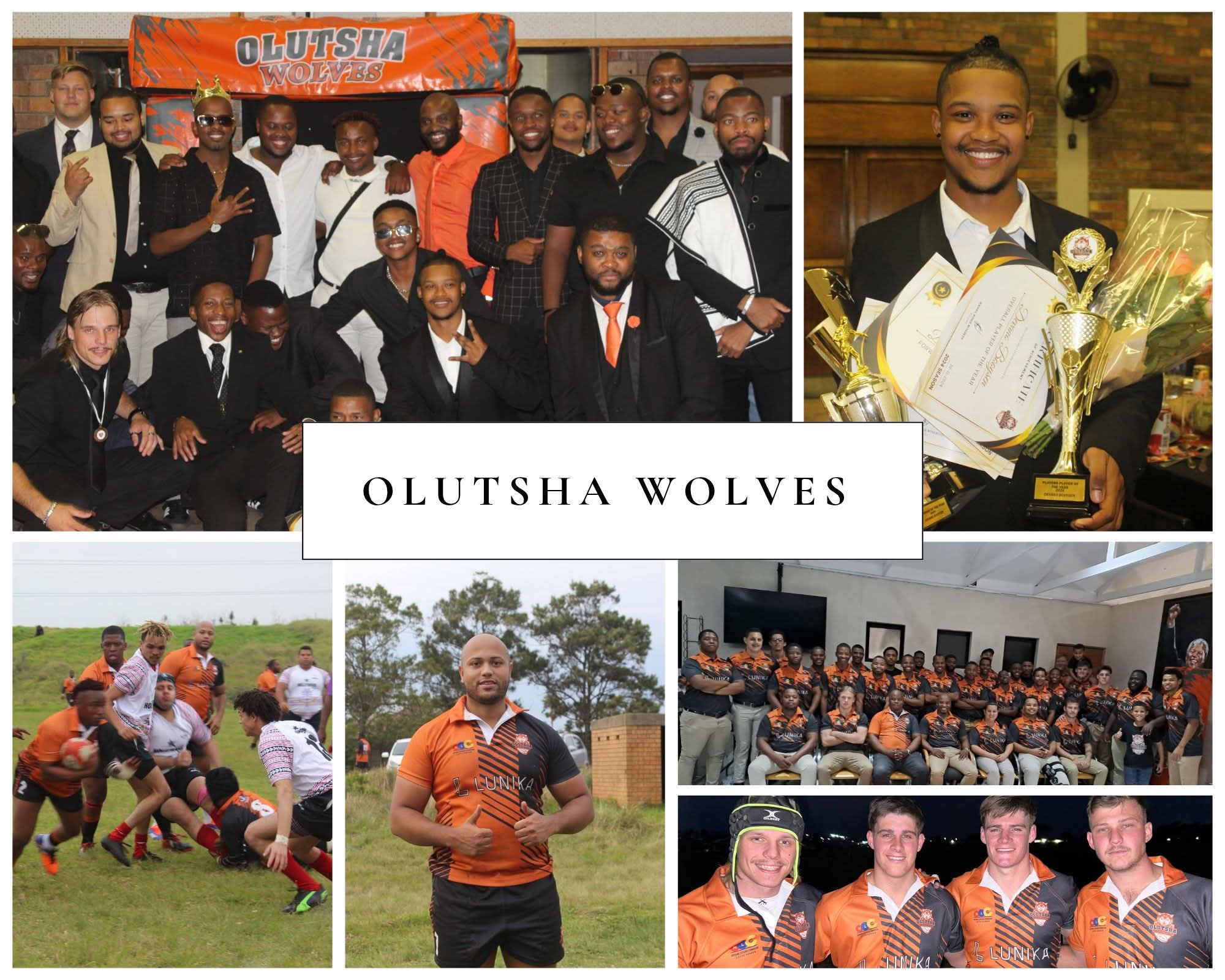 Olutsha Wolves collage of award evenings, match action and squad photographs